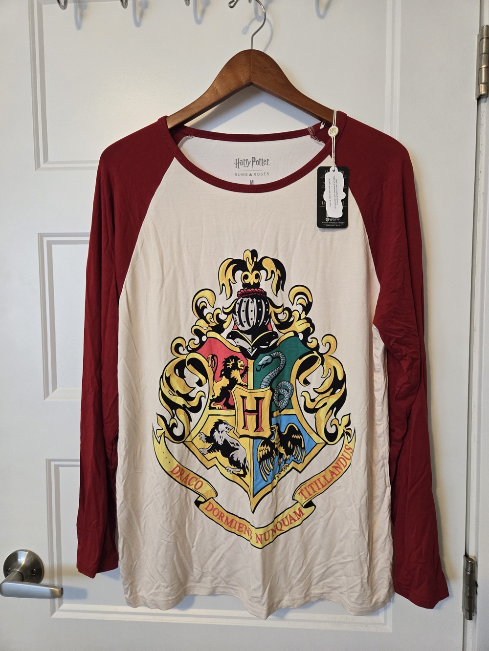 Bums & Roses Long-Sleeve Harry Potter Shirt with Hogwarts Crest